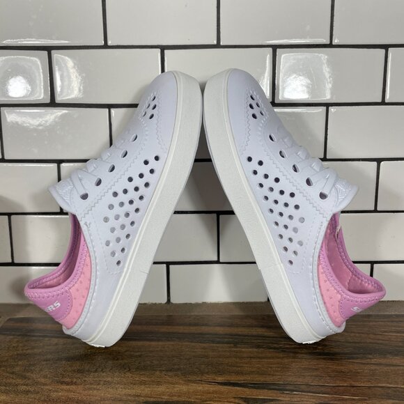 Skechers Foamies Breezy Steps Girls Size 2 Shoes White Pink Slip On Sneakers NEW - Picture 5 of 13